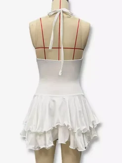 Date Night Dresses Mini Backless Pleated Lace Up Sleeveless V-Neck Chic Red Dress