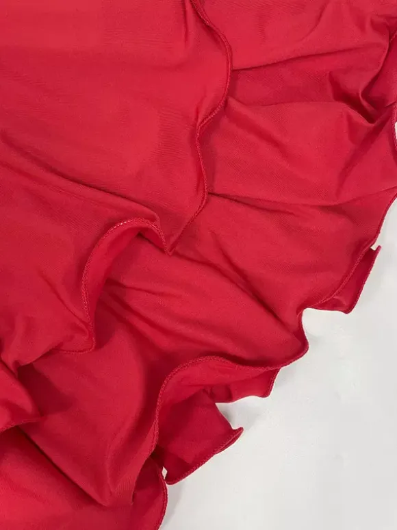 Date Night Dresses Mini Backless Pleated Lace Up Sleeveless V-Neck Chic Red Dress