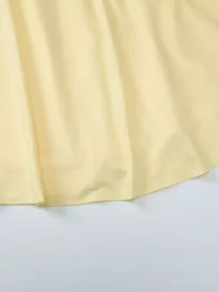 Date Night Dresses Mini Lace Up Sleeveless Backless Straps Neck Sexy Yellow Dress
