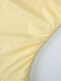 Date Night Dresses Mini Lace Up Sleeveless Backless Straps Neck Sexy Yellow Dress