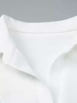 Date Night Dresses Mini Pleated Short Sleeves V-Neck Casual Ecru White Dress