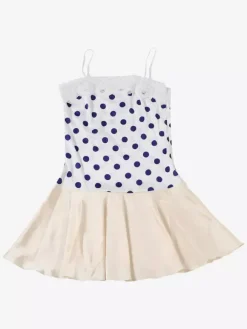 Date Night Dresses Mini Sleeveless Polka Dot Straps Neck Sexy Blue Dress