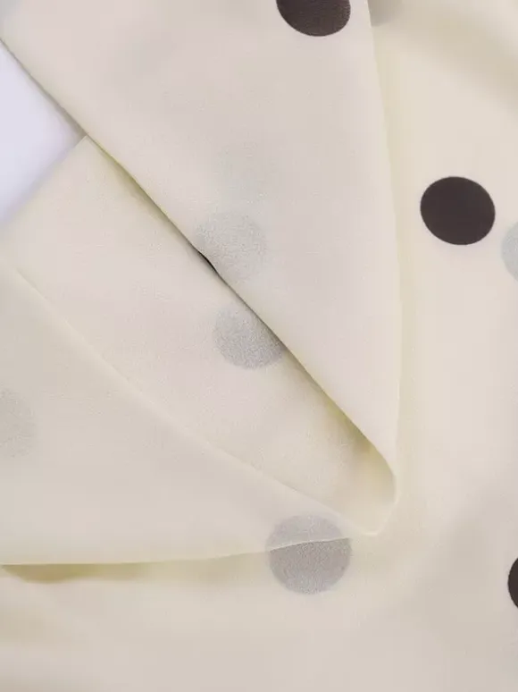 Date Night Dresses Cream Base Brown Polka Dot Halter Mini Cowl Neck Back Tie Wrap Bodycon Party Dress