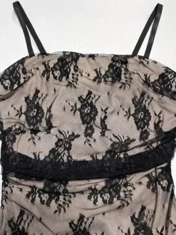 Date Night Dresses Maxi Lace Cami Straps Neck Sexy Sheer Floral Black Bodycon Party Dress