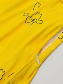 Date Night Dresses Midi Short Sleeves Floral Print Square Neck Casual Yellow Dress