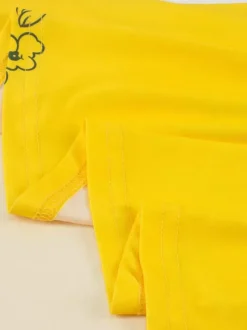 Date Night Dresses Midi Short Sleeves Floral Print Square Neck Casual Yellow Dress