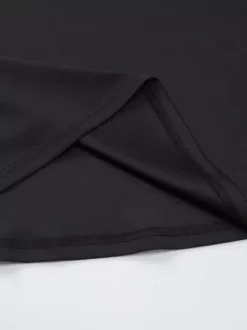 Date Night Dresses Mini Long Sleeves Two-Tone Off-The-Shoulder Chic Black Dress