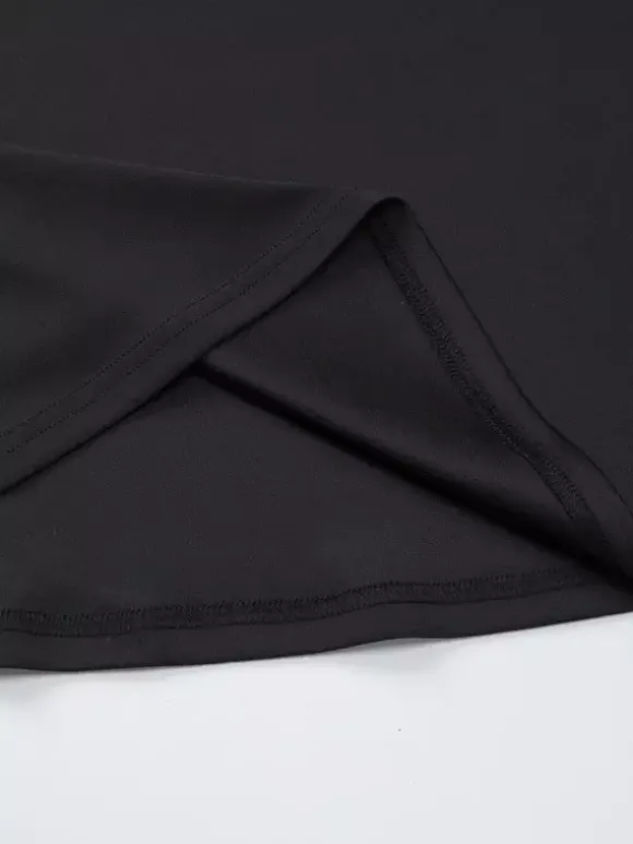 Date Night Dresses Mini Long Sleeves Two-Tone Off-The-Shoulder Chic Black Dress
