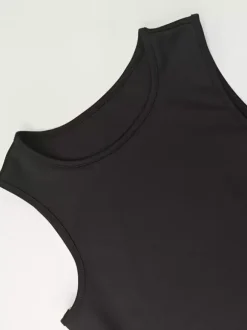 Date Night Dresses Mini Sleeveless Jewel Neck Sexy Black Dress