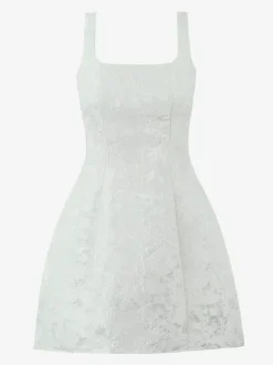 Date Night Dresses Shaping Bows Sleeveless Square Neck Chic White Dress