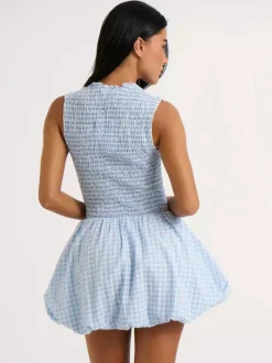 Date Night Mini Dresses Sleeveless Jewel Neck Elegant Pink Summer Dress