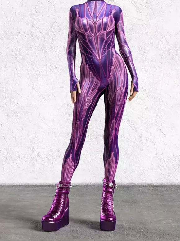 3D Digital Printing Jumpsuit Zenntai Suits Neon Bodysuit Costumes Costumes Uv Glow Bodysuit Catsuits & Zentai Halloween Cosplay Costume Polyester Halloween