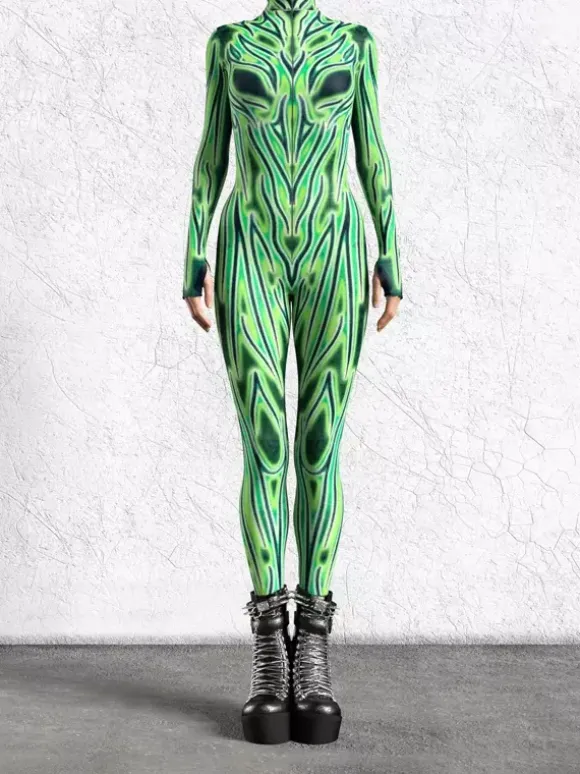 3D Digital Printing Jumpsuit Zenntai Suits Neon Bodysuit Costumes Costumes Uv Glow Bodysuit Catsuits & Zentai Halloween Cosplay Costume Polyester Halloween