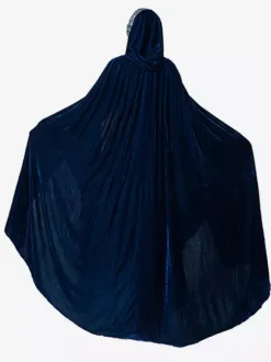 Deep Blue Retro Jacquard Set Dress Elegant Witch Costume Vintage Clothing