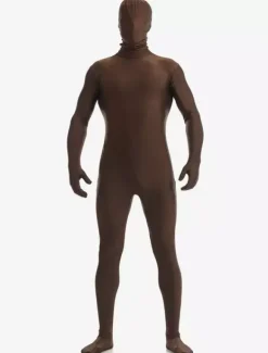 Deep Brown Zentai Suit Adults Morph Suit Full Body Lycra Spandex Bodysuit for Men