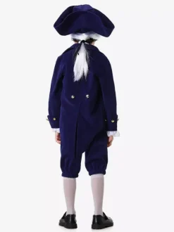 Deep Blue Kid Retro Pants Hat Set Holidays Costumes