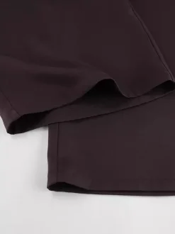Deep Brown Peplum Blazer Suit For Women - Chic Pleated Waist Slim Fit Wide Leg Pants Set - Spring Office Lady Outfit 2026