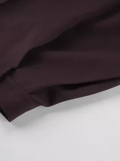Deep Brown Peplum Blazer Suit For Women - Chic Pleated Waist Slim Fit Wide Leg Pants Set - Spring Office Lady Outfit 2026