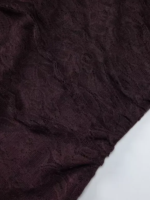 Deep Brown Ruched Lace Halter Mini Dress For Women Bold Casual Style