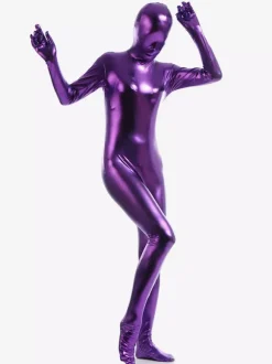 Deep Purple Zentai Suit Adults Unisex Full Body Shiny Metallic Bodysuit