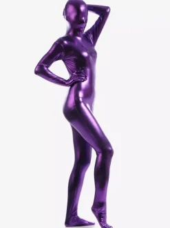 Deep Purple Zentai Suit Adults Unisex Full Body Shiny Metallic Bodysuit