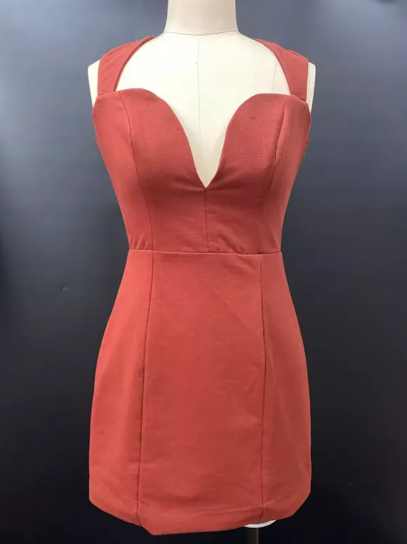 Deep V Neck Bodycon Mini Dress With Geometric Straps For Women 2026