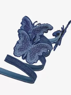 Demin Heeled Sandals Women Open Toe Butterfly Detail Strappy High Heel Sandals