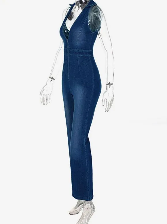 Denim Jumpsuit Sleeveless Women's Denim Jeans 2026