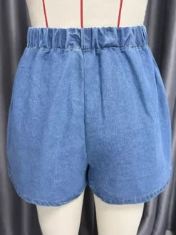 Denim 2 Piece Set For Women - Blue Casual Tie Front Sleeveless Top And Shorts Co-ord - Summer Streetwear Outfits 2026