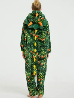 Dinosaur Kigurumi Pajamas For Adult Green Polyester Kigurumi Costumes