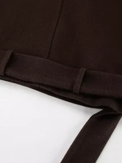 Double Breasted Women's Short Jacket - Chic Belted Cropped Fit - Quiet Luxury Spring Casual Streetwear 2026