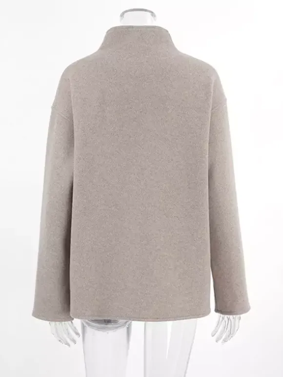 Double Breasted Women's Short Coat - Minimalist Stand Collar Boxy Outerwear - Old Money Aesthetic Spring Streetwear 2026