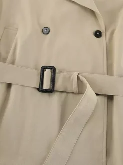 Double Breasted Women's Trench Coat - Classic Lapel Belted Short Windbreaker - Oversized Spring Casual Streetwear 2026