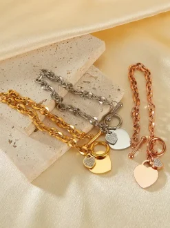 Double Heart Charm Bracelet For Women 2026