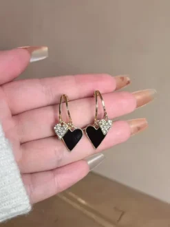 Double Heart Dangle Earrings For Women 2026