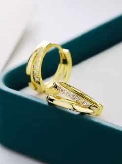 Double Small Circle Zirconia Earrings For Women 2026