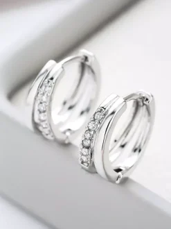 Double Small Circle Zirconia Earrings For Women 2026