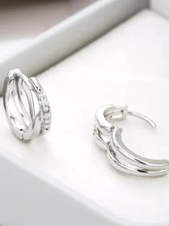 Double Small Circle Zirconia Earrings For Women 2026