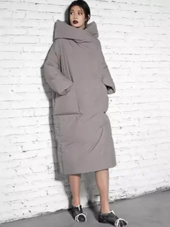Down Jacket For Women 3/4-Length Sleeve Duck Down Winter Long Outerwear 2026