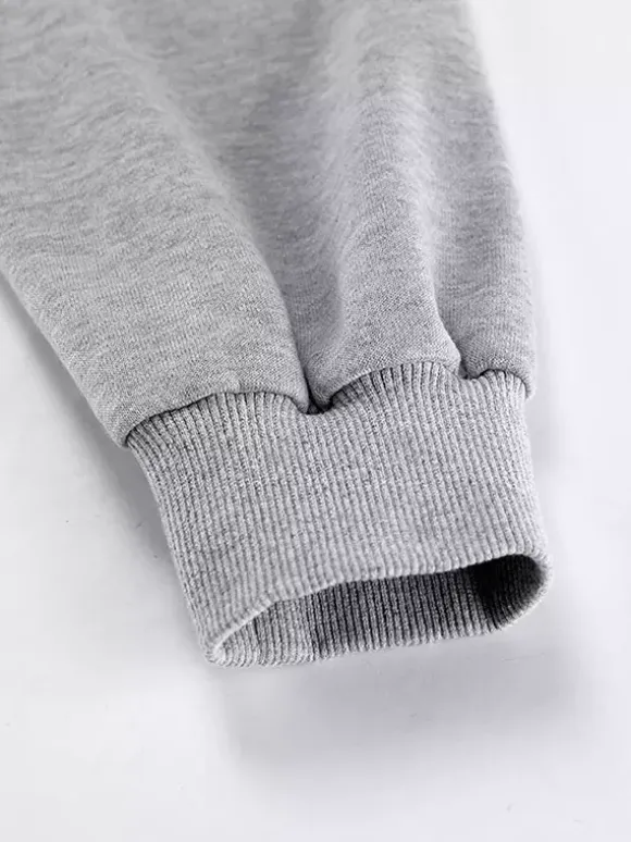 Draped Oversized Polo Sweatshirt Partial Front Buttons Relaxed Basic Pullover