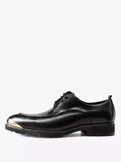 Dress Shoes For Men Fantastic Pointed Toe Metal Details Cowhide Shoes