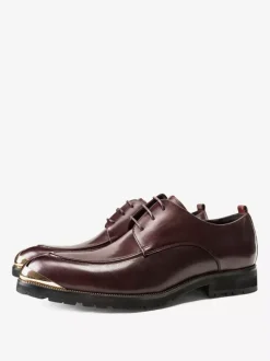 Dress Shoes For Men Fantastic Pointed Toe Metal Details Cowhide Shoes