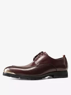 Dress Shoes For Men Fantastic Pointed Toe Metal Details Cowhide Shoes