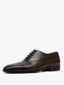 Dress Shoes For Men Fashion Round Toe Cowhide Derby Prom Wedding Shoes