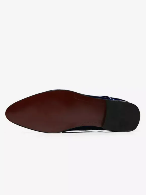 Dress Shoes For Men Lace Up Patent Leather Derby Shoes Block Heel Sole Slip Low Top Formal Shoes
