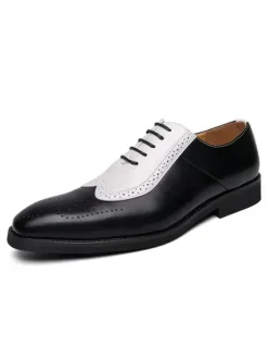 Dress Shoes For Men Modern Pointed Toe Strap Adjustable PU Leather