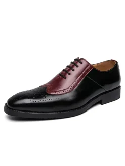 Dress Shoes For Men Modern Pointed Toe Strap Adjustable PU Leather