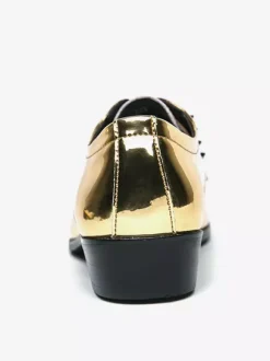 Dress Shoes For Men Patchwork SRound Toe Studs Decoration Derbies Shoes Low Top Non Slip Prom Shoes