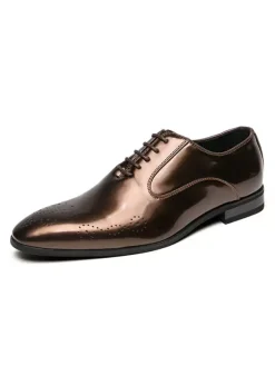 Dress Shoes For Men Quality Pointed Toe Strap Adjustable PU Leather