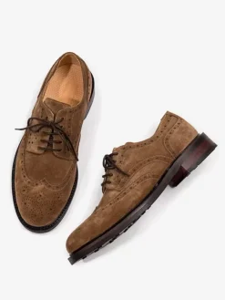 Dress Shoes For Men Derby Round Toe Lace Up Suede Prom Shoes